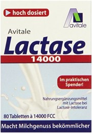 Avitale Lactase 14000 FCC, 80 Laktase Tabletten im Spender